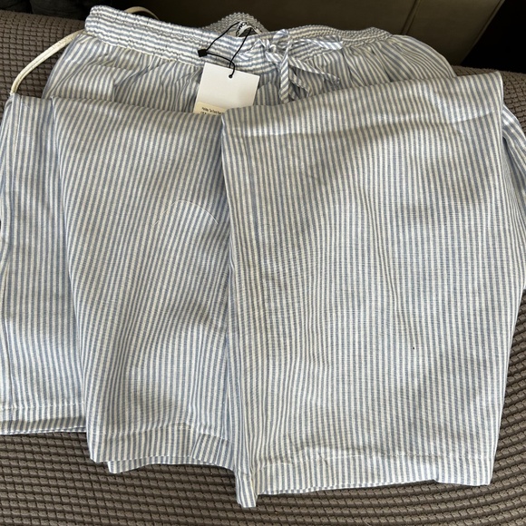 Princess Polly Holiday Tie Front Pant White/Blue Stripe - Picture 3 of 5